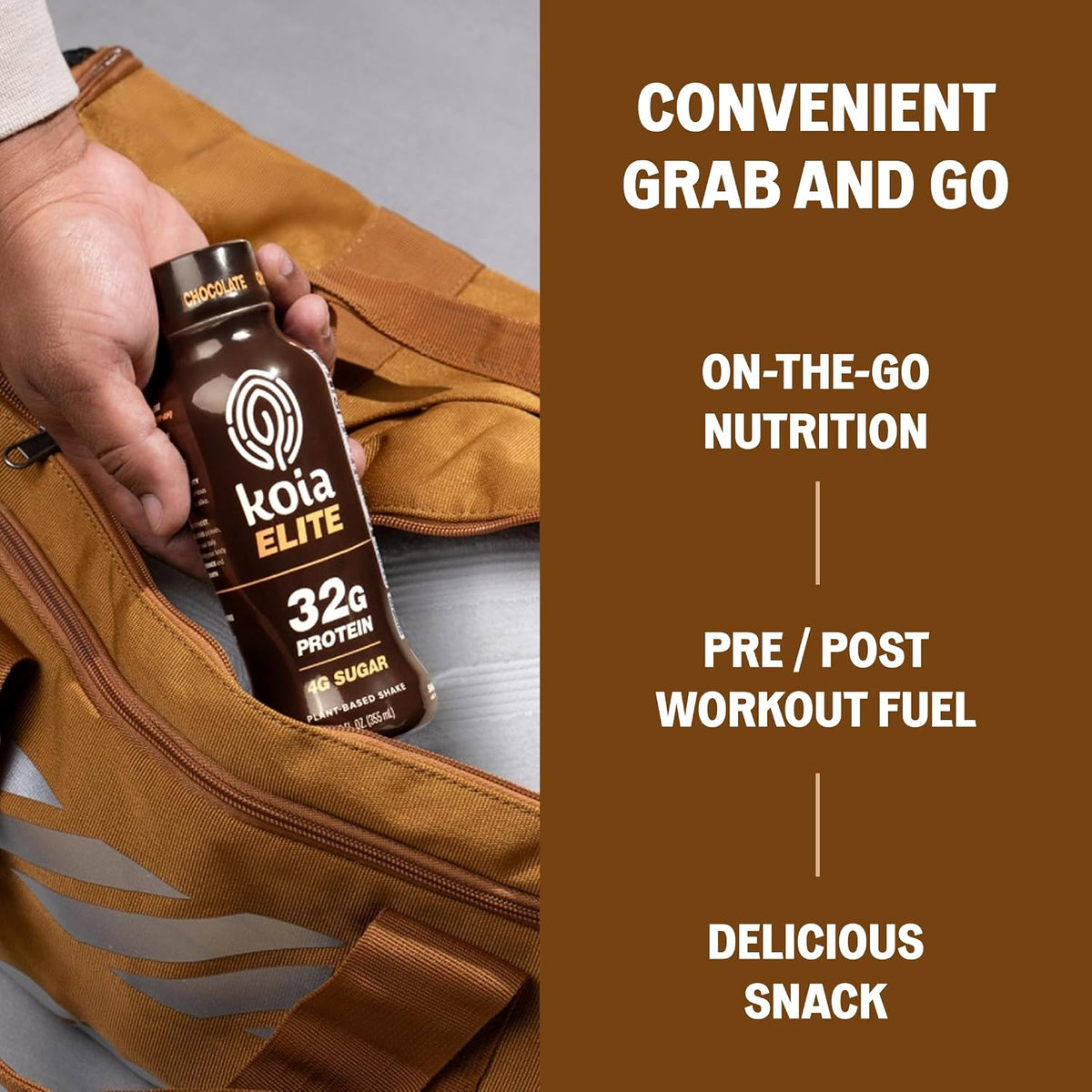 Koia Elite, Plant-Based Protein Shake with Prebiotic Fiber, Chocolate