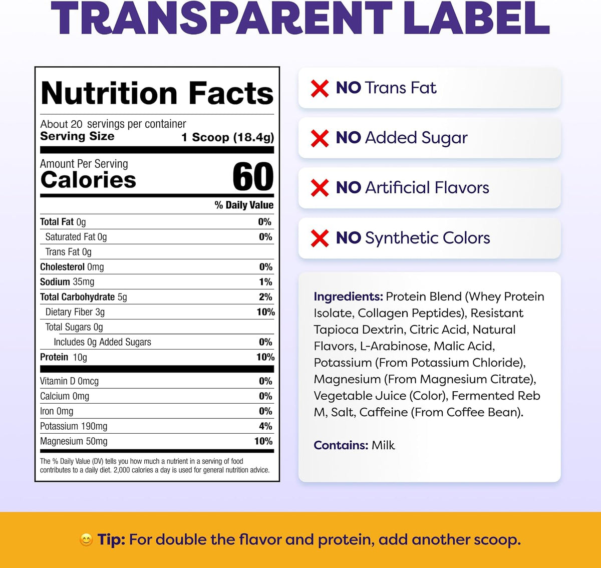 Javvy Clear Protein Powder with Clear Whey Protein, Pineapple Mango